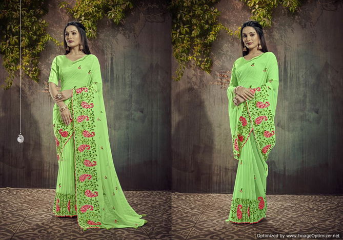 Ynf Pristi Heavy Designer Festive Wear Georgette Designer Saree Collection